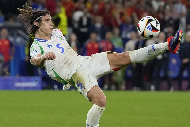 Bek Timnas Italia, Riccardo Calafiori (c) AP Photo/Alessandra Tarantino